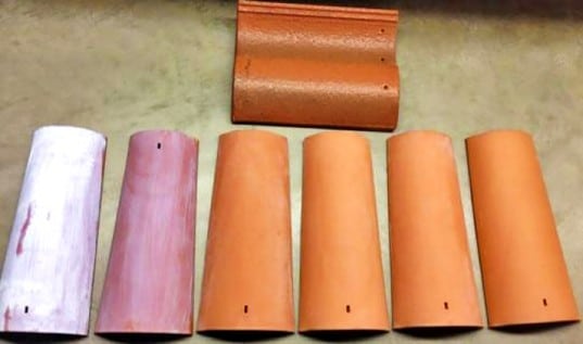 Coated roof tiles