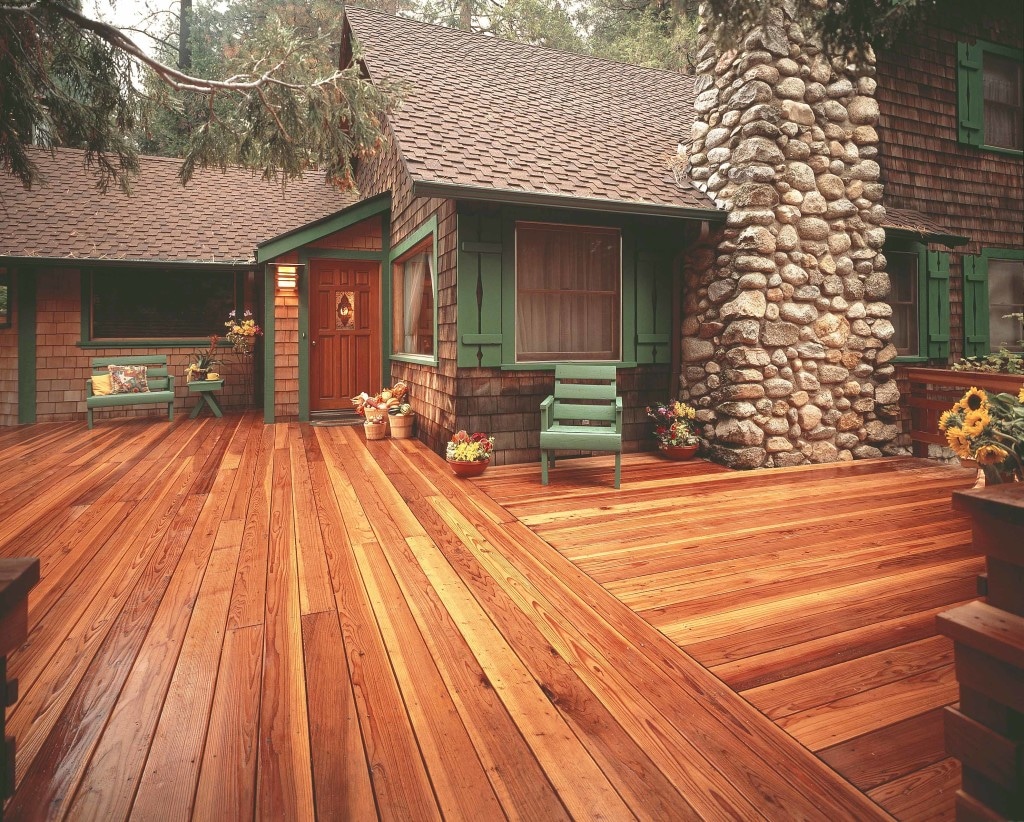 Refinishing redwood decking