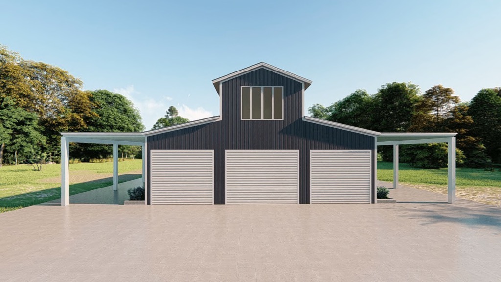 Barns 30x50 metal building lean to 1