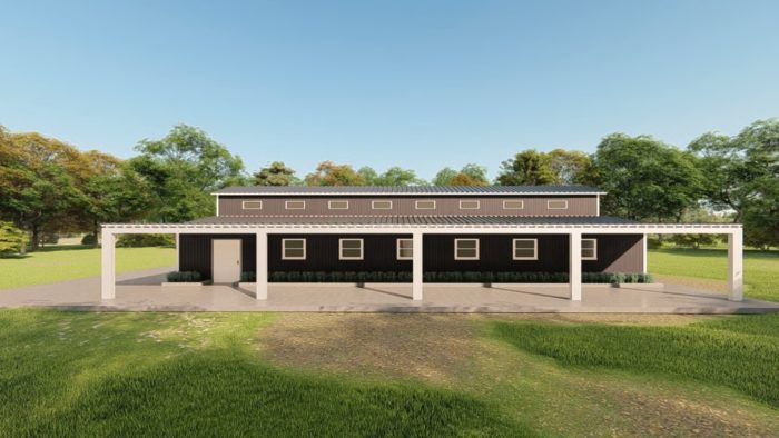 Barns 40x75 barn barns metal building rendering 5