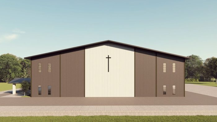 Churches metal building rendering 1