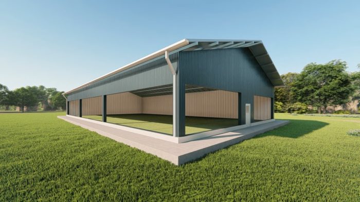 Sports facilities metal building rendering 3