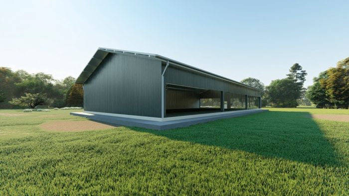 Sports facilities metal building rendering 4