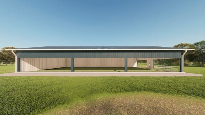 Sports facilities metal building rendering 5