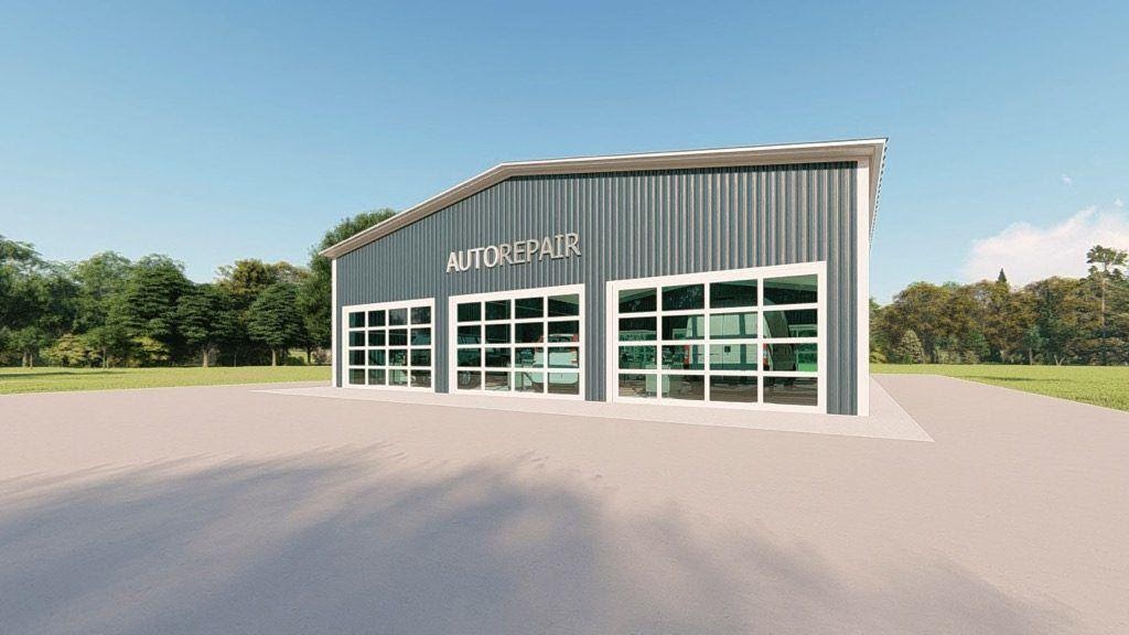 Auto Repair Building Kits 2022, Commercial Garage Plans With Office