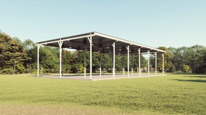 rv storage 50x100 canopy metal building rendering 1