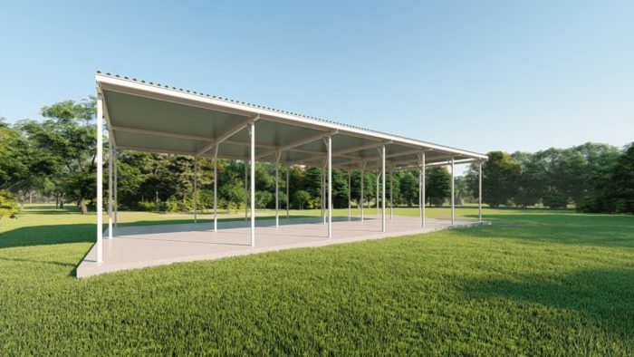 rv storage 50x100 canopy metal building rendering 3