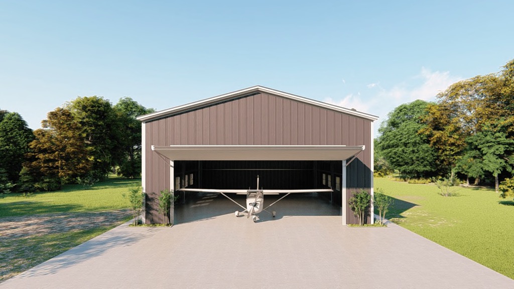 Aircraft hangars 50x60 hangar metal building rendering 2
