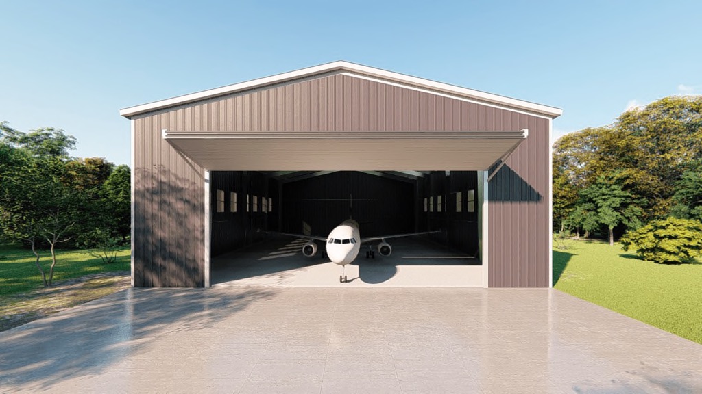 Aircraft hangars 80x100 hangar metal building rendering 2