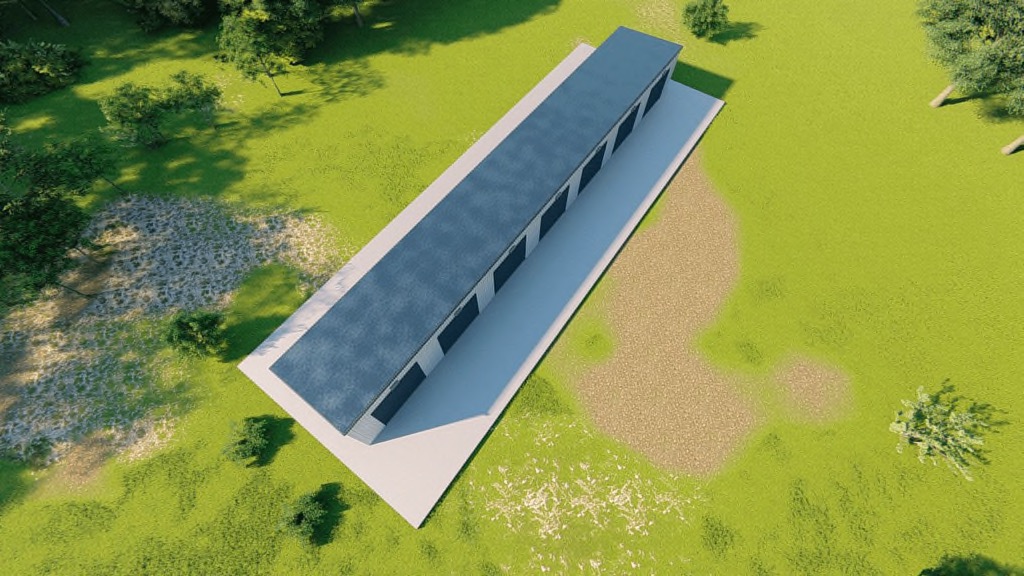 Mini storage 15x100 metal building rendering 6