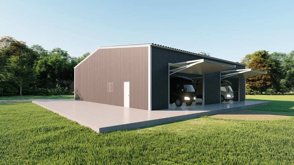 rv garages 60x60 metal building rendering 4