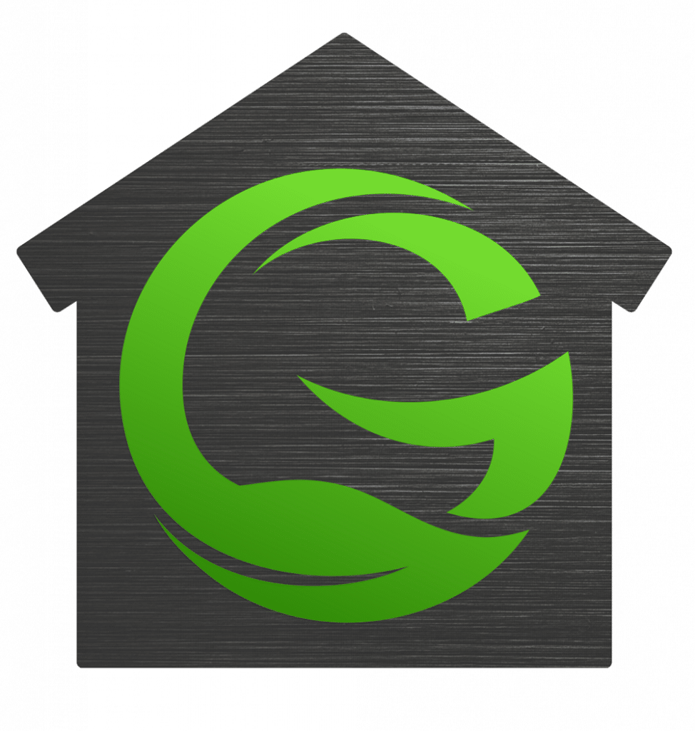Green Building Elements Logo Icon Gray Metal web