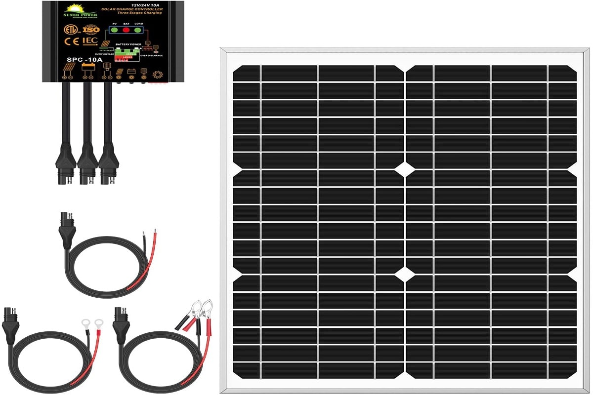 SUNER POWER 50 Watts Mono Crystalline 12V Solar Panel Kits