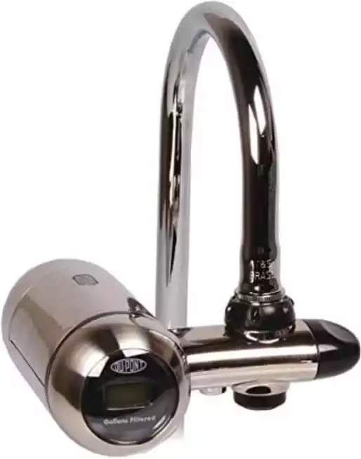 DuPont WFFM350XCH Electric Metered 200-Gallon Deluxe Faucet Mount Premium Water Filtration Filter, Chrome